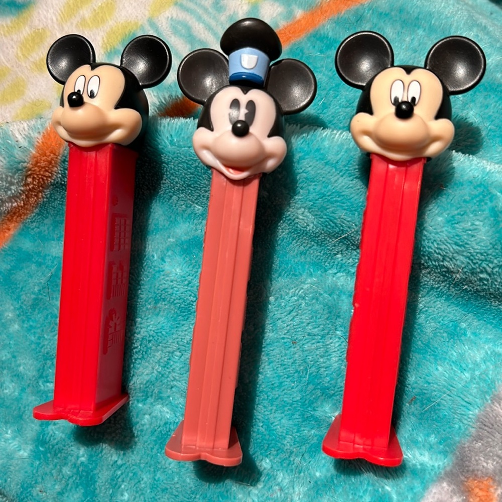 3 Mickey Mouse pez dispensers
